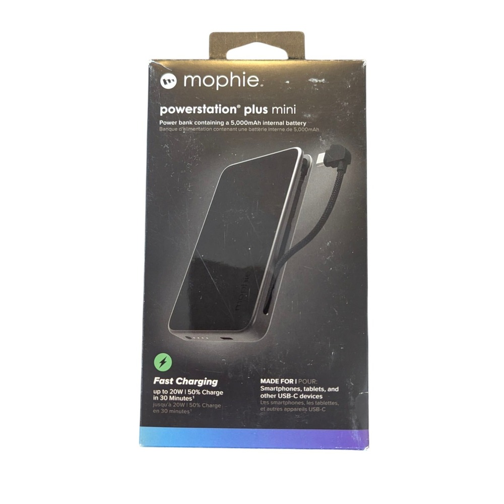 C8. Mophie Powerstation Plus mini, Fast Charging Power Bank, 450-18255-A